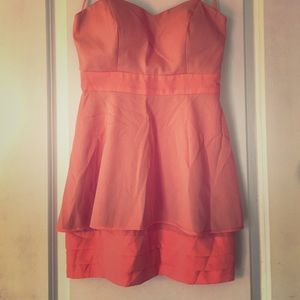 NWT BCBG Generation strapless coral peplum dress